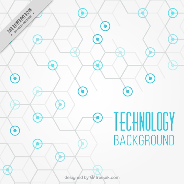 Technology background with blue circles