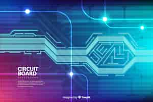 Free vector technology background with circuit board