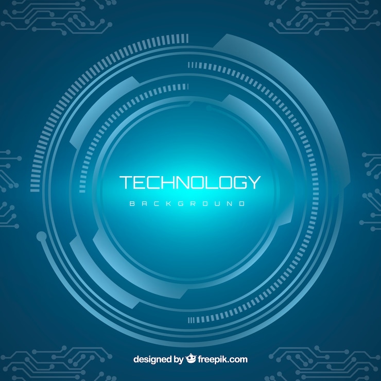 Free Vector technology background with circular style