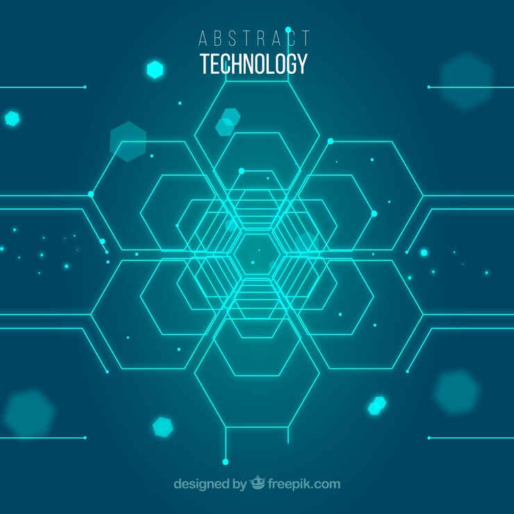 Free Vector technology background with dots ans lines
