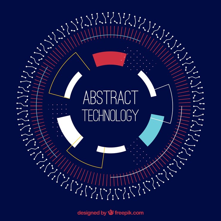 Free Vector technology background with dots ans lines