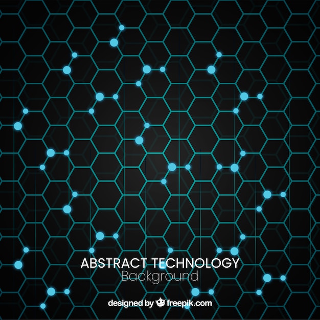 Free vector technology background with dots ans lines