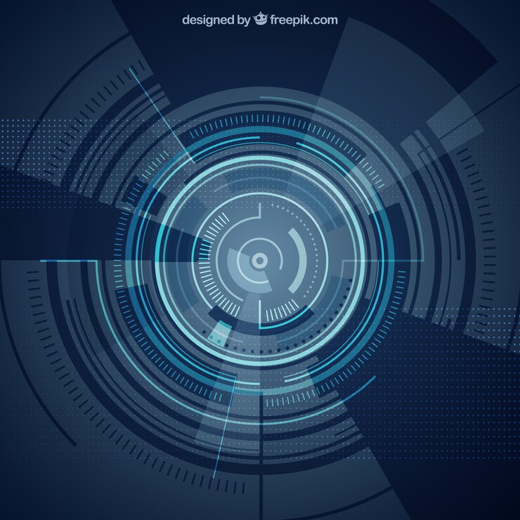 Free Vector technology background with dots ans lines