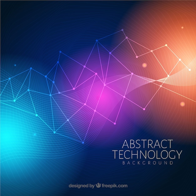 Technology background with dots ans lines