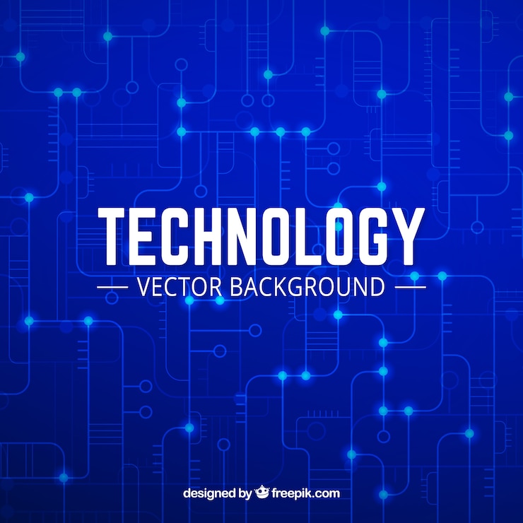 Free Vector technology background with dots and lines
