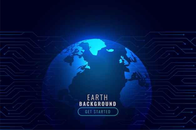 Technology background with earth shape