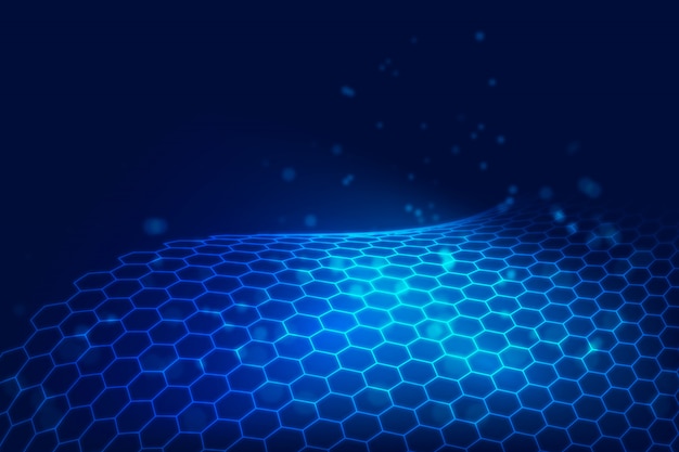 Technology background with hexagonal net