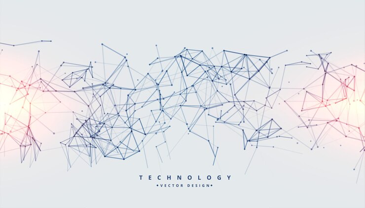 Free Vector technology background with low poly digital connection lines