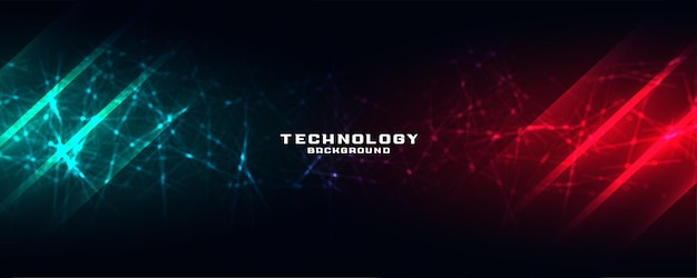 Technology banner with network mesh