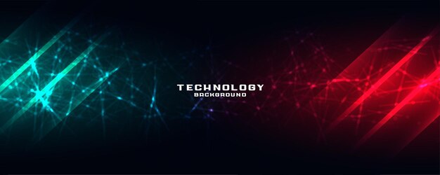 Technology banner with network mesh