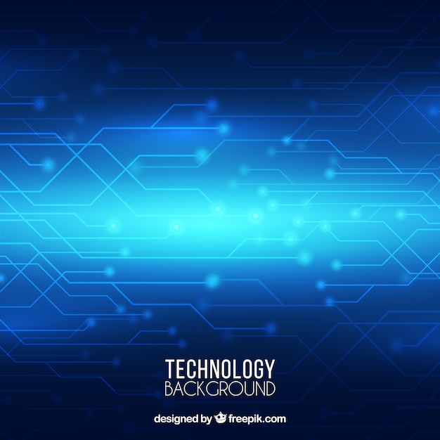 Free vector technology blue shiny background