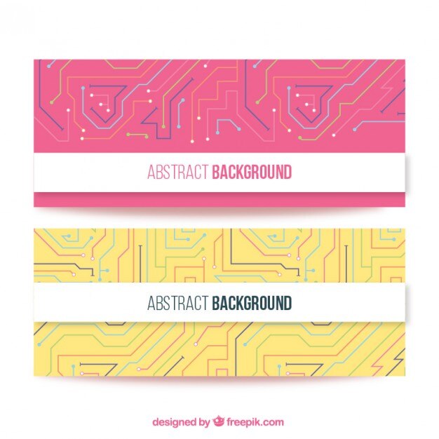 Free Vector technology circuit banners