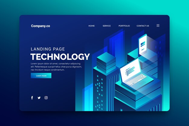 Technology concept landing page