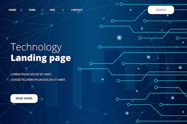 Technology concept landing page
