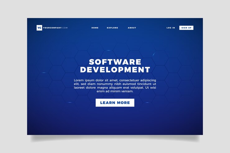 Free Vector technology concept landing page