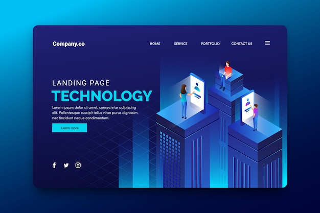 Technology concept landing page