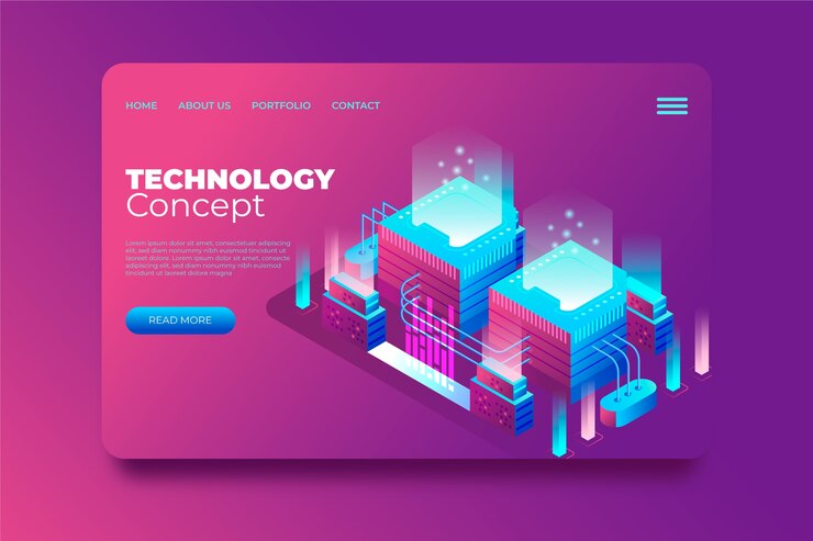 Free Vector technology concept landing page