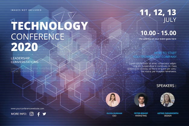 Free vector technology conference bannertemplate