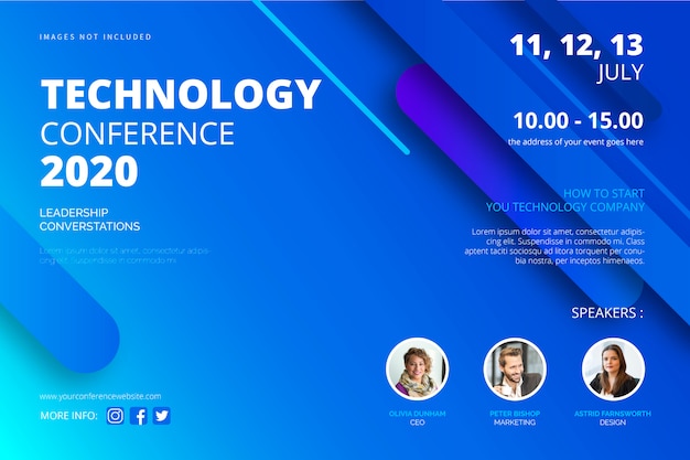 Technology conference poster template