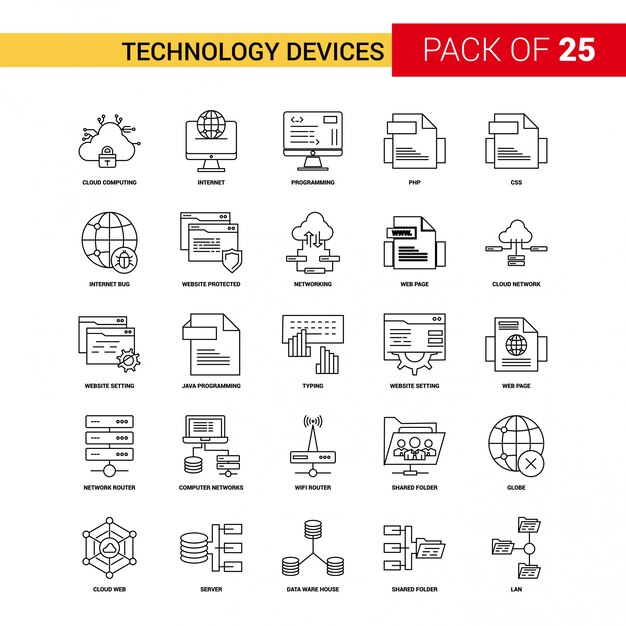 Technology Device Black Line Icon