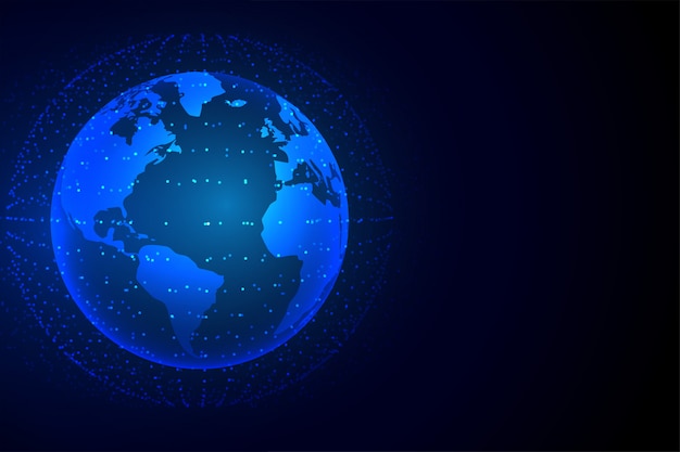 Free vector technology earth background with network connection