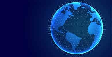 Бесплатное векторное изображение Технология земли цифровой глобальный фон