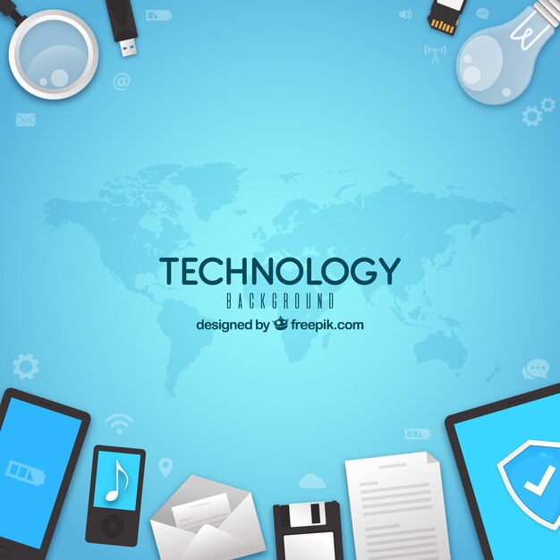 Technology elements background in flat style