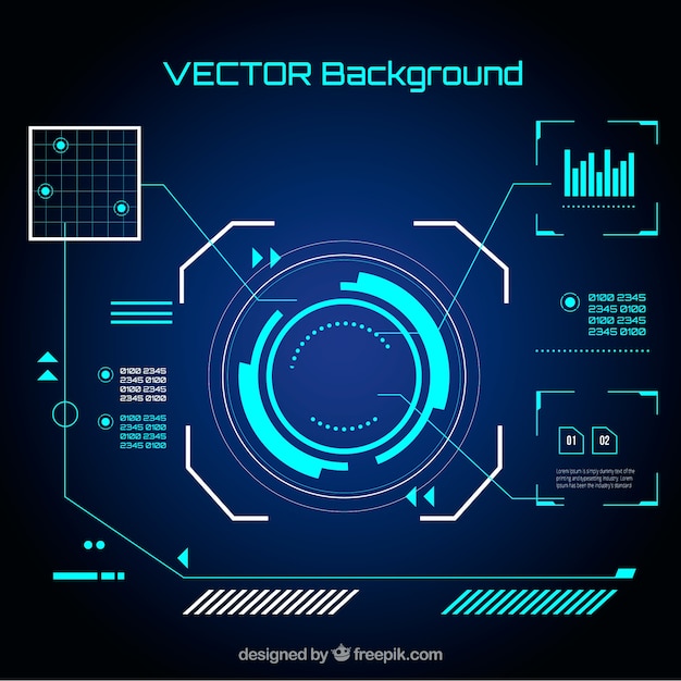 Vettore gratuito priorità bassa di elementi di tecnologia in stile piano