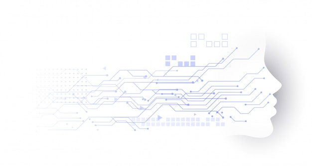 Free vector technology face circuit diagram background