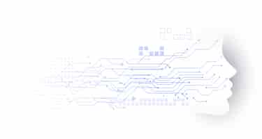 Free vector technology face circuit diagram background