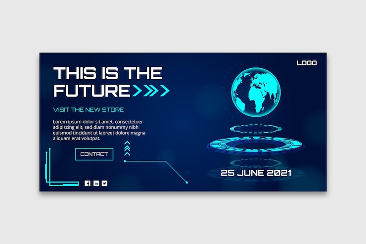 Free Vector technology and future banner