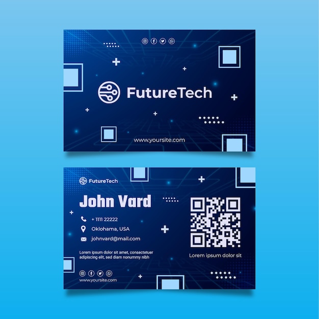 Free vector technology and future double-sided business card