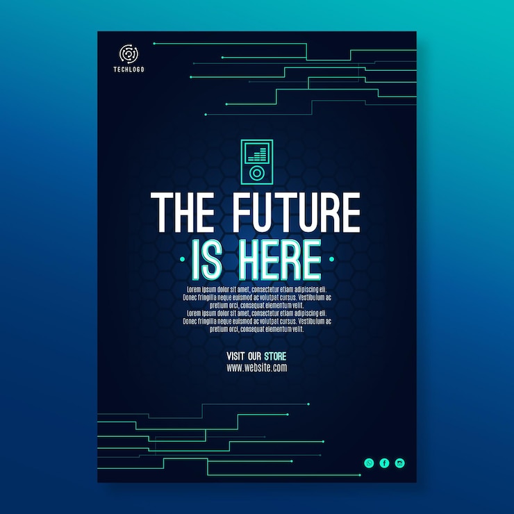 Free Vector technology and future flyer template