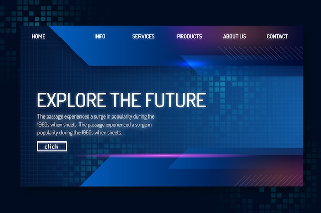 Technology and future landing page template