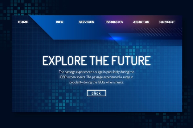 Technology and future landing page template