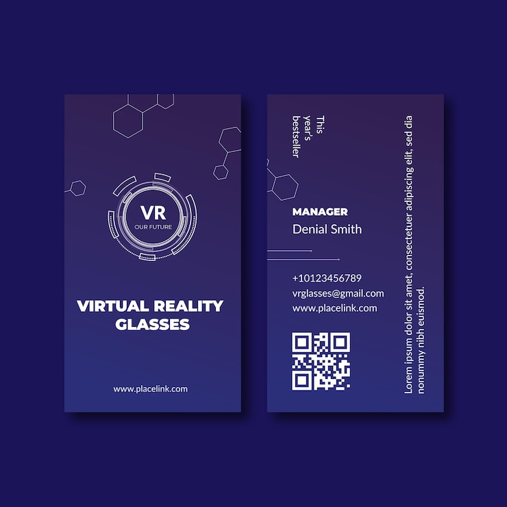 Free Vector technology & future vertical business card template
