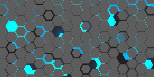 Free vector technology hexagonal background