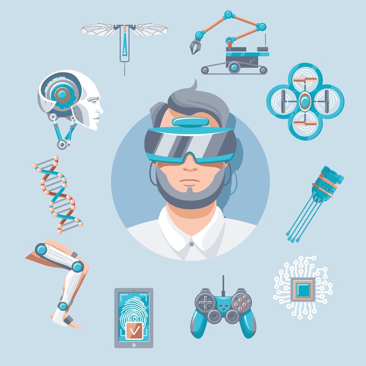 Free Vector technology icons set