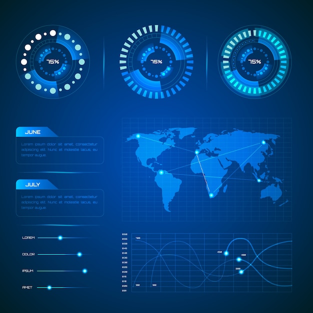 Free vector technology infographic collection