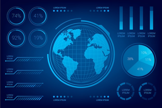 Vettore gratuito modello di tecnologia infografica