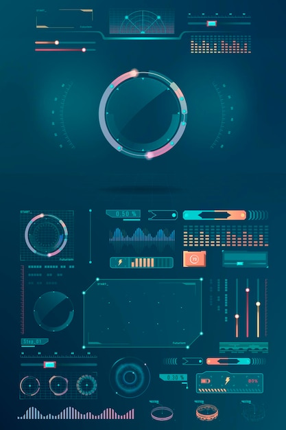 Free vector technology interface design elements