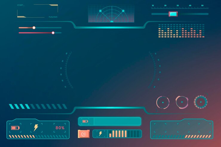 무료 Vector 기술 인터페이스 템플릿 디자인 요소