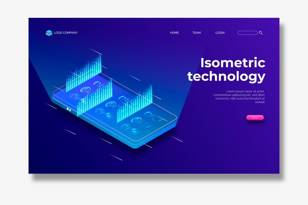 Technology isometric landing page