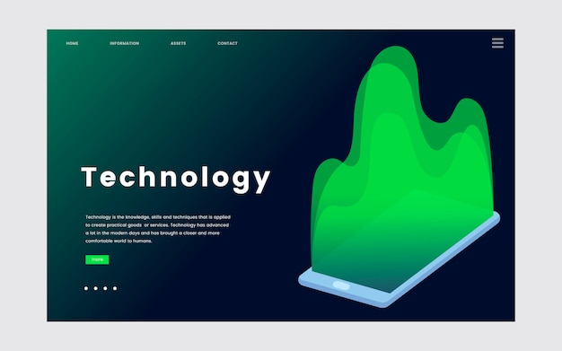 Free vector technology and it informational website graphic