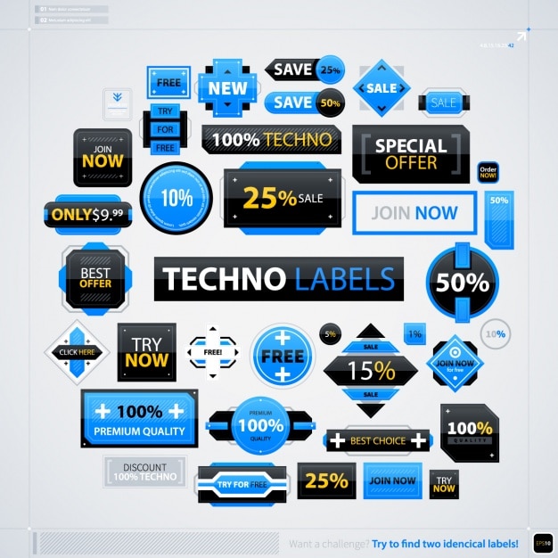 無料ベクター 技術ラベルコレクション