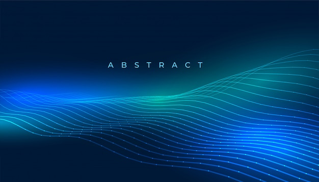 Free vector technology lines background with blue glowing lights