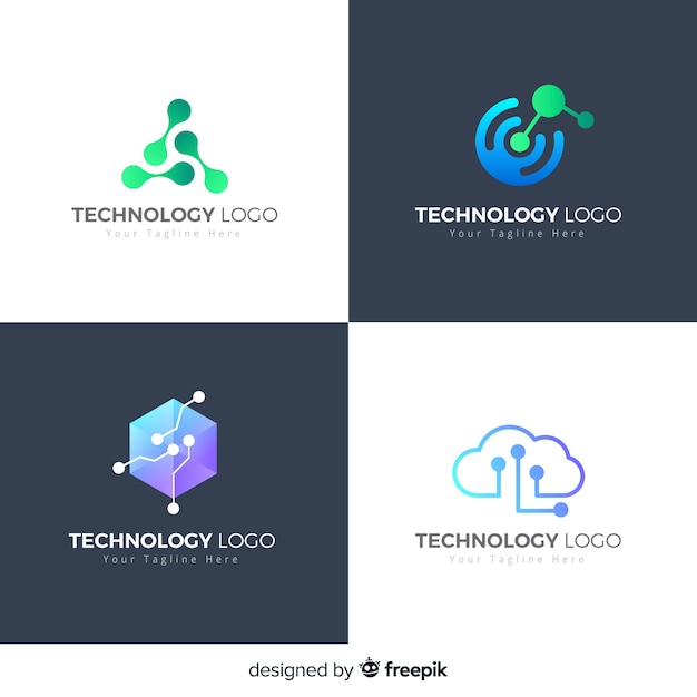 Technology logo collection gradient style