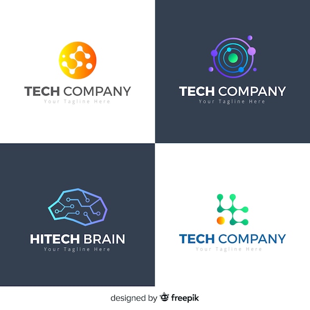 Technology logo collection gradient style