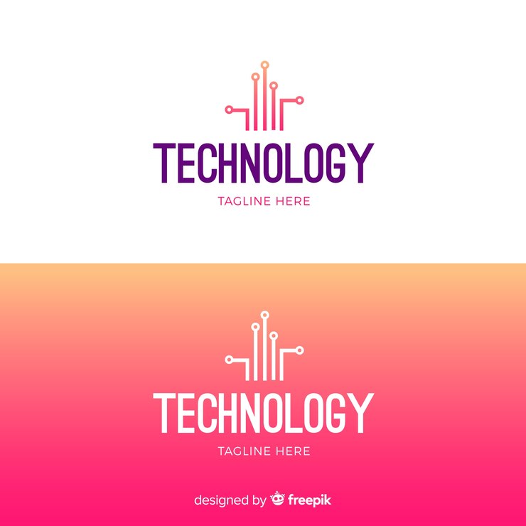 Free Vector technology logo in gradient style
