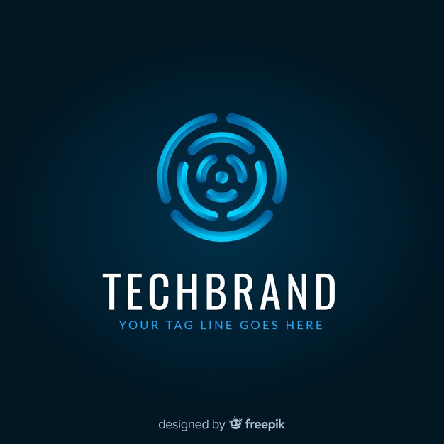 Technology logo template with abstract shapes